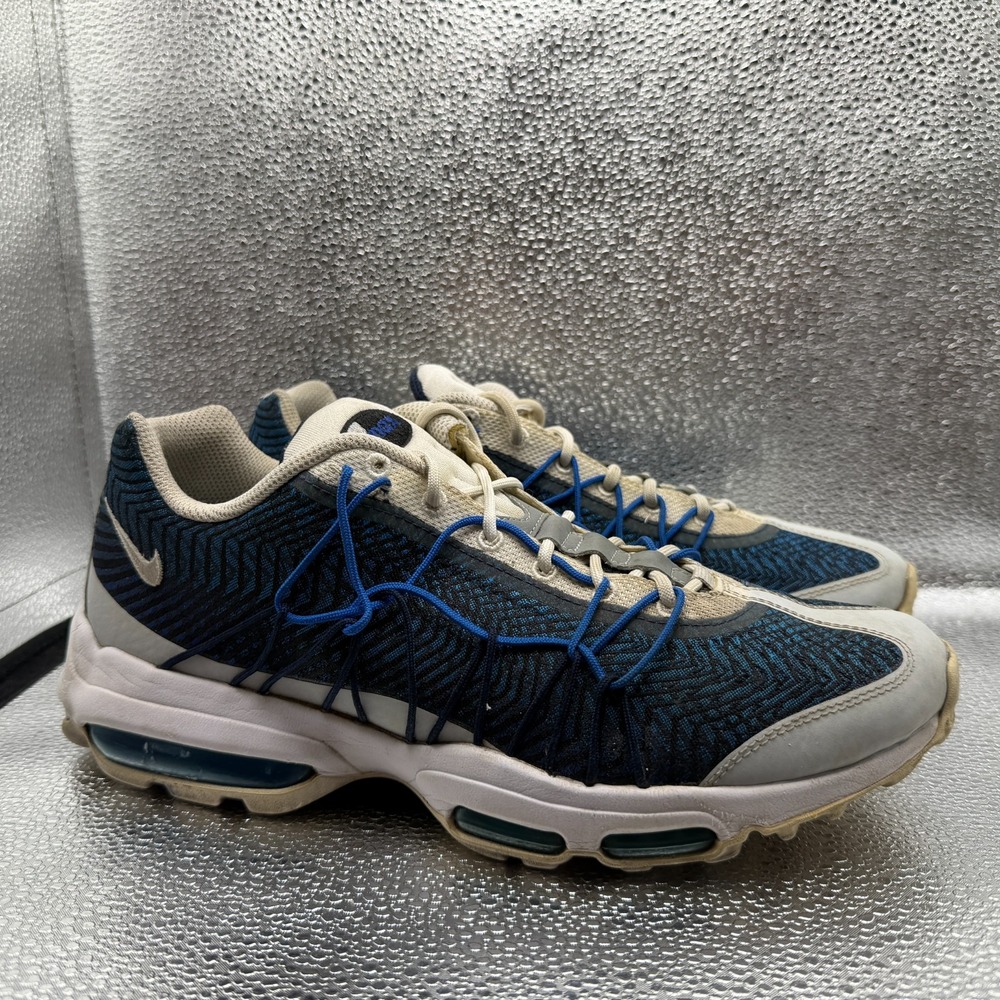 Size 10.5 Nike Air Max 95 Ultra Jacquard Blue/Gray Mens Lace-Up Shoes 749771-401